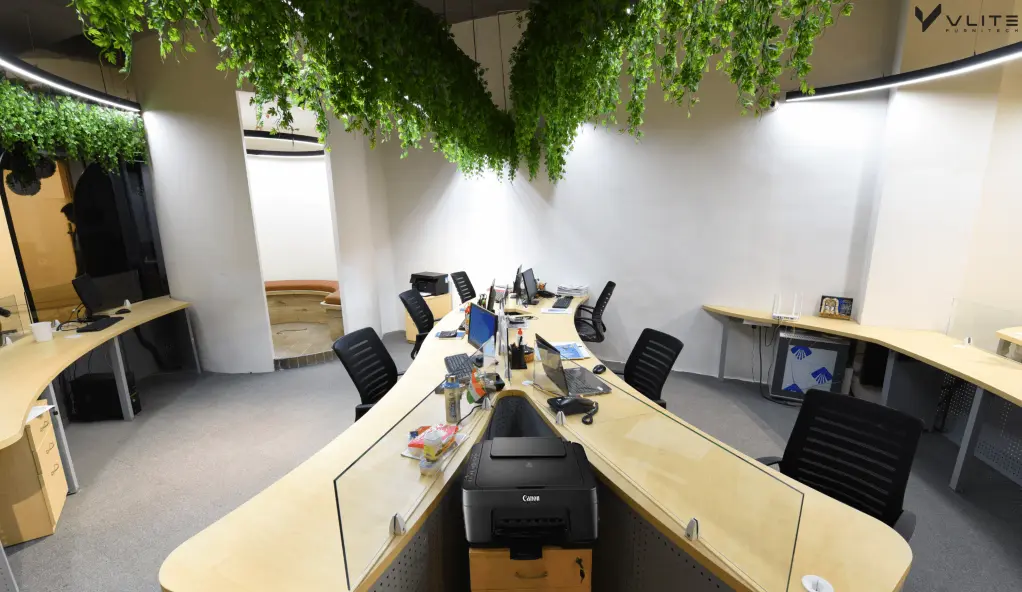 Greenery-adorned workspace