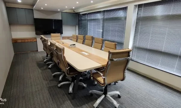 Corporate boardroom setup