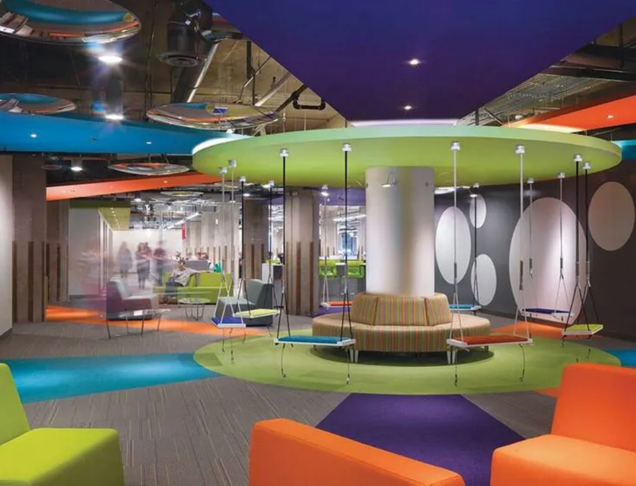 5 Best Modern Office Paint Color Combinations 8 Vibrant-color-office-breakout-area (1)