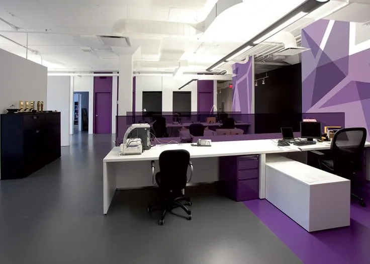 5 Best Modern Office Paint Color Combinations 7 Purple color office space