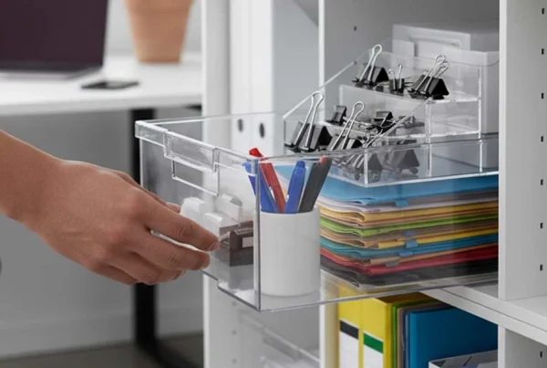 Modular storage cabinets for organised office files and supplies