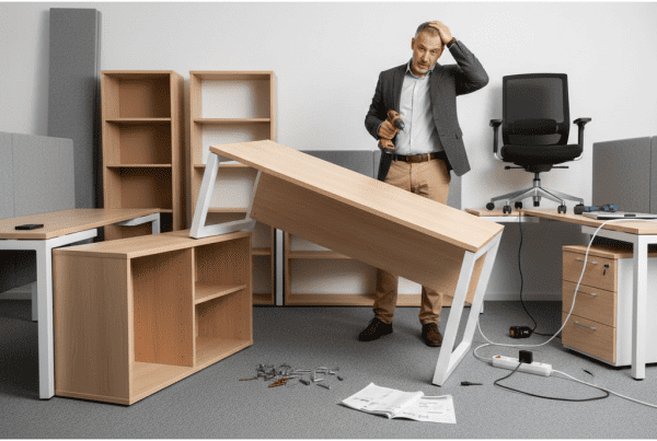 new office setup with modular furniture layout design