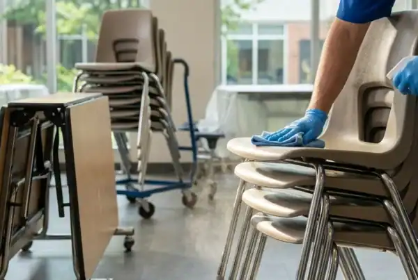 Summer and year-end cafeteria furniture setup for educational institutions