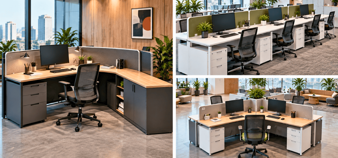 L Shape vs Linear vs 120 Degree Workstation, Which Layout to Choose? 3 L Shape vs Linear vs 120 Degree Workstation, Which Layout to Choose?