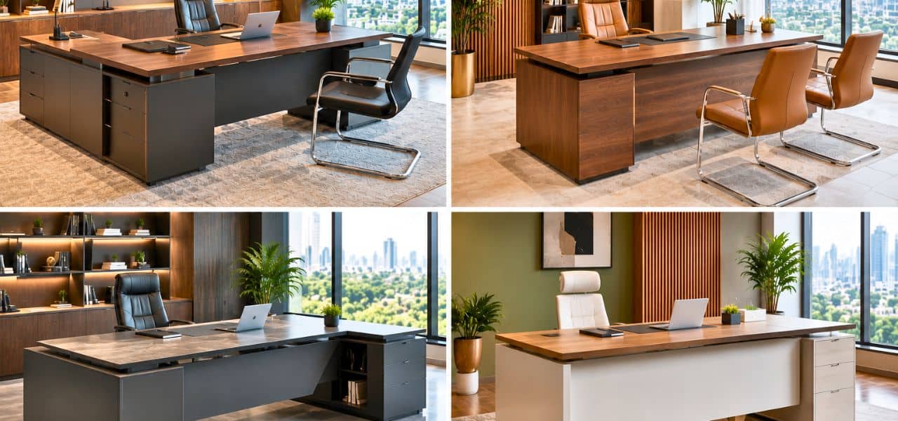 L Shape Executive Table vs Straight Table for Office Cabins 3 L Shape Executive Table vs Straight Table for Office Cabins