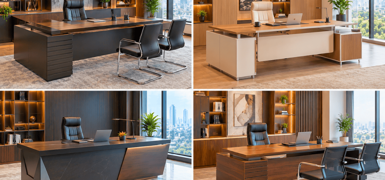 Office Boss Table Design - Layout, Storage and Side Units 3 Office Boss Table Design - Layout, Storage and Side Units
