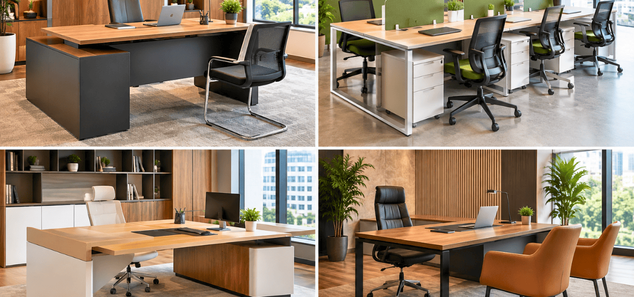Office Table Design Ideas for Cabins and Modern Offices